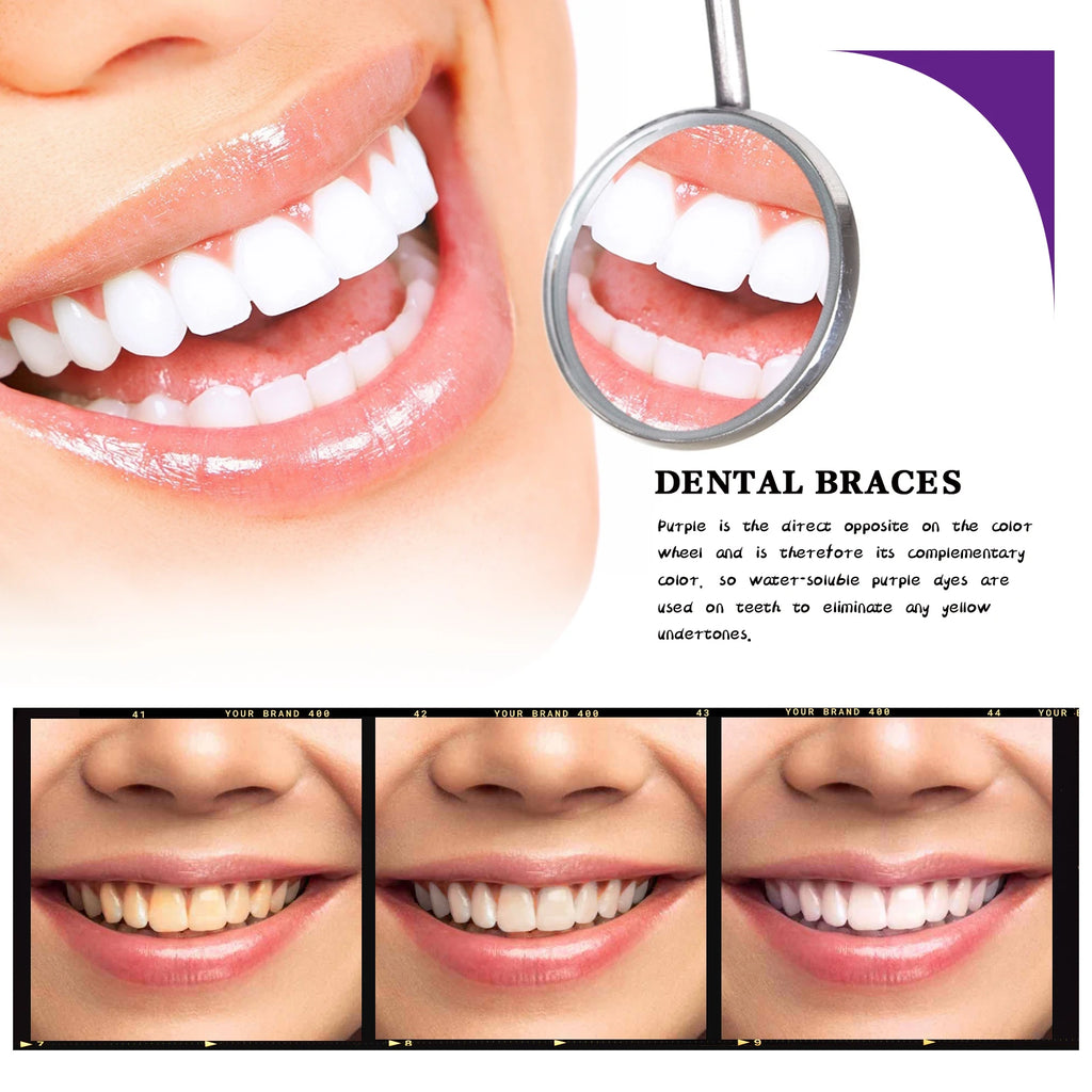 Purple Whitening Toothpaste Teeth Yellowing Color Correction Protects Gums & Freshens Breath Oral Care Pump-Style for Daily Use