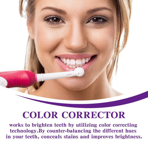 Purple Whitening Toothpaste Teeth Yellowing Color Correction Protects Gums & Freshens Breath Oral Care Pump-Style for Daily Use